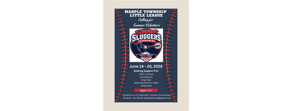 Volunteers Needed for Summer Sluggers